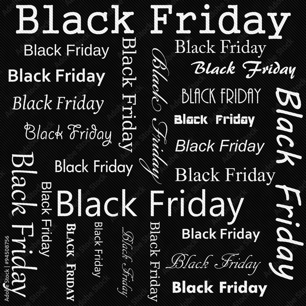 Black and White Black Friday Design Tile Pattern Repeat Backgrou Stock