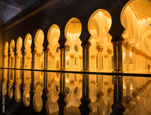 ABU DHABI, UAE - Sheikh Zayed Grand Mosque in Abu Dhabi, United Arab Emirates. 