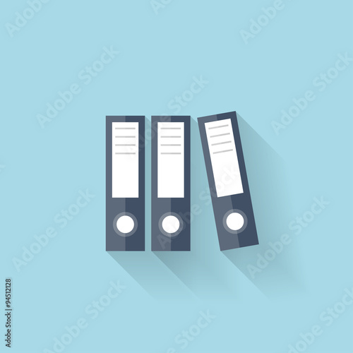 Flat web icon. Documents paper folder.