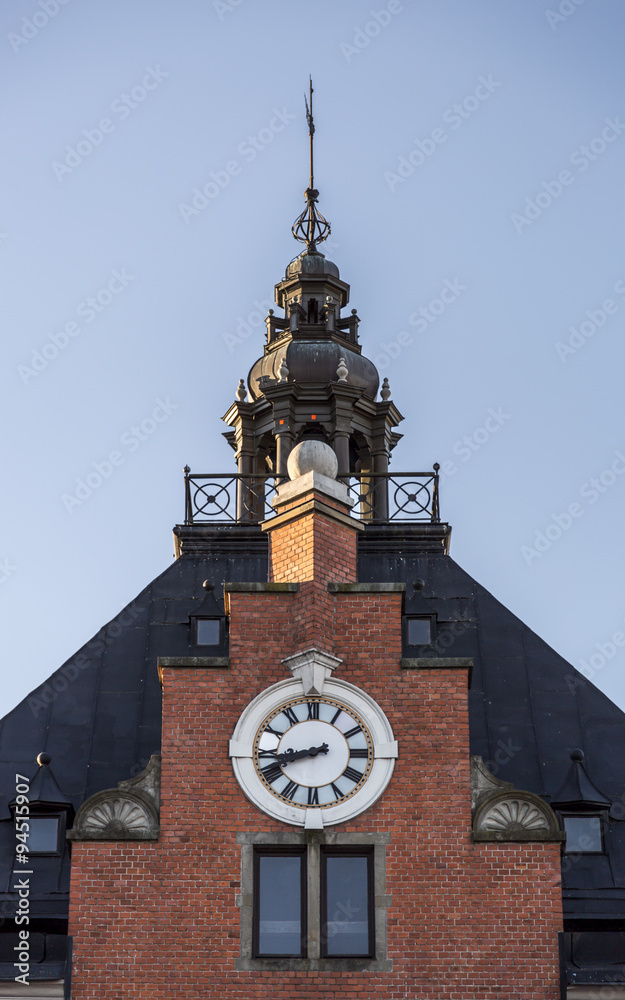 The Town House Clock and Steeple in Umeå, Sweden