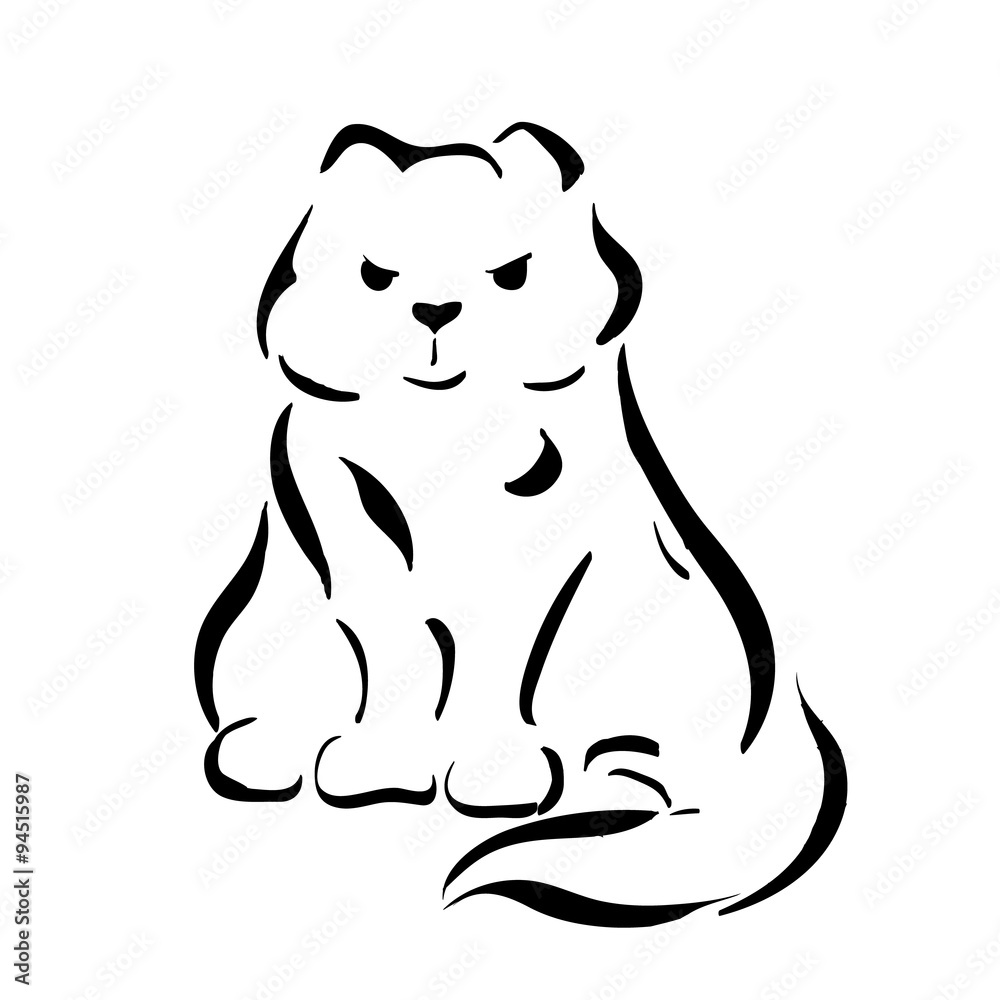 Figure cats black lines