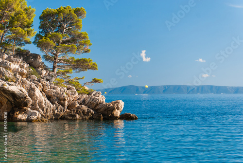 Wild rock beach in Brela