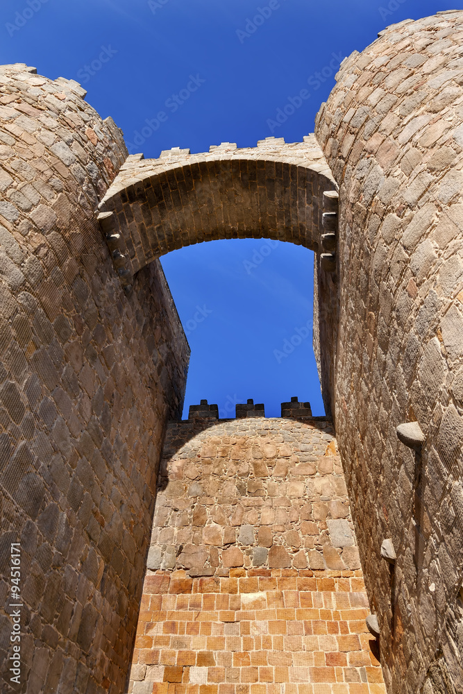Avila Castle Walls Arch Cityscape Castile Spain