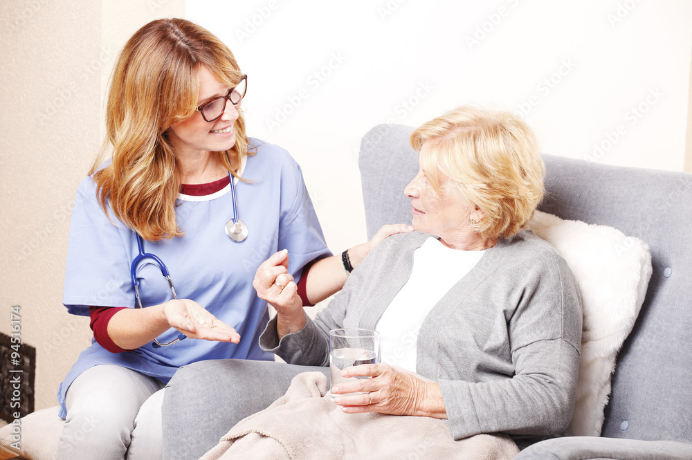 Homer caregiver with senior woman Homer caregiver with senior woman