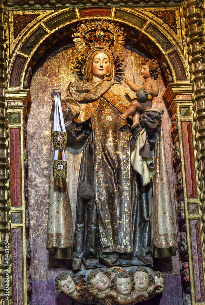 Virgin Mary Statue San Juan Bautista Church Avila Castile Spain