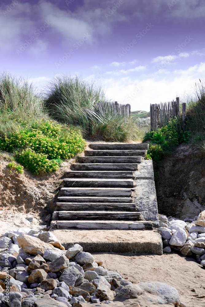 stairs on the beach