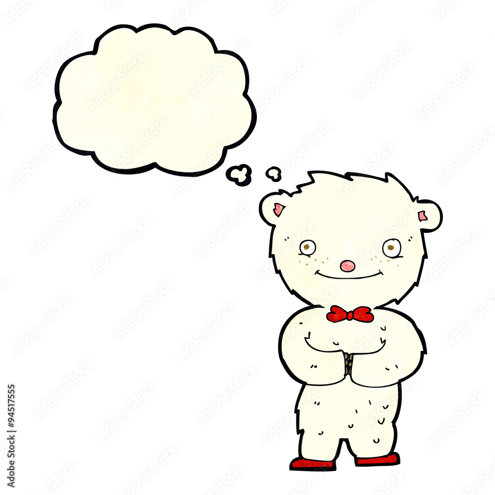 cartoon little polar bear with thought bubble cartoon little polar bear with thought bubble