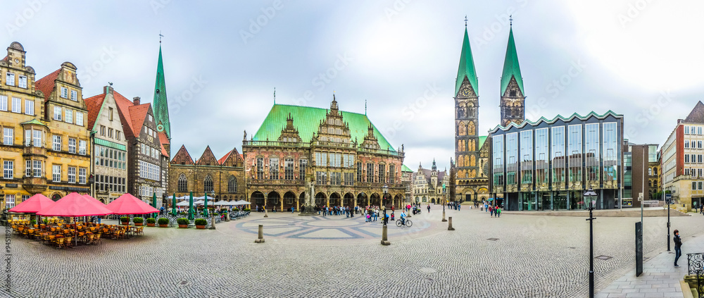 Historic Bremen Market Square in the Hanseatic City Bremen, Germany