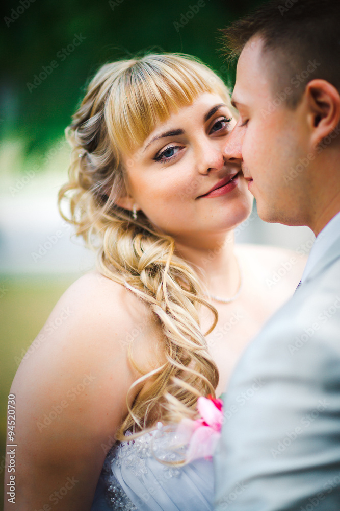 beautiful young couple stand on background forest beautiful young couple stand on background forest