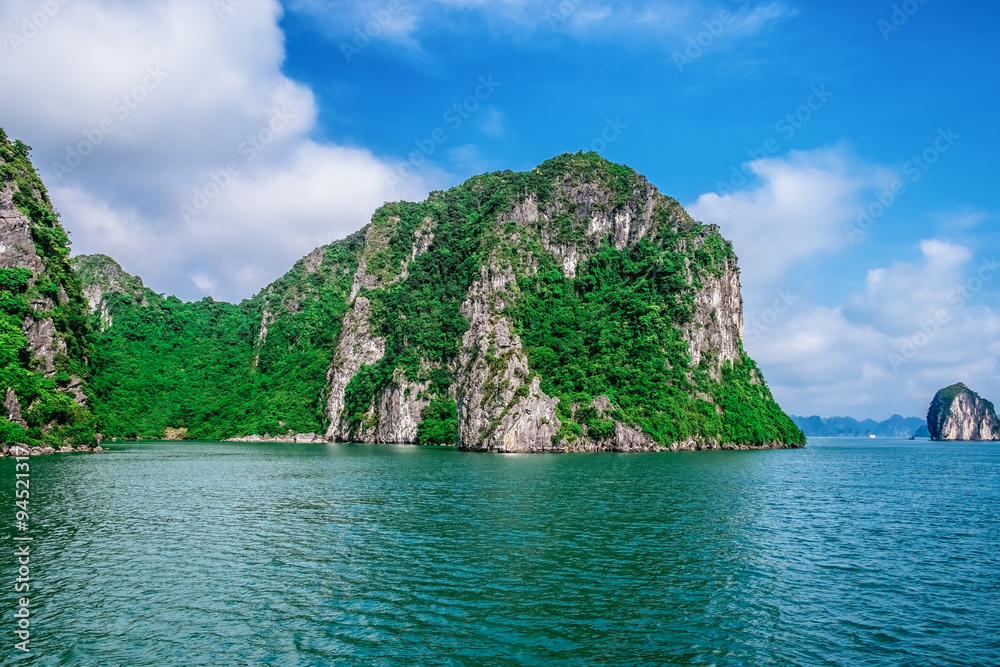 Sea and mountain islands in Halong Bay