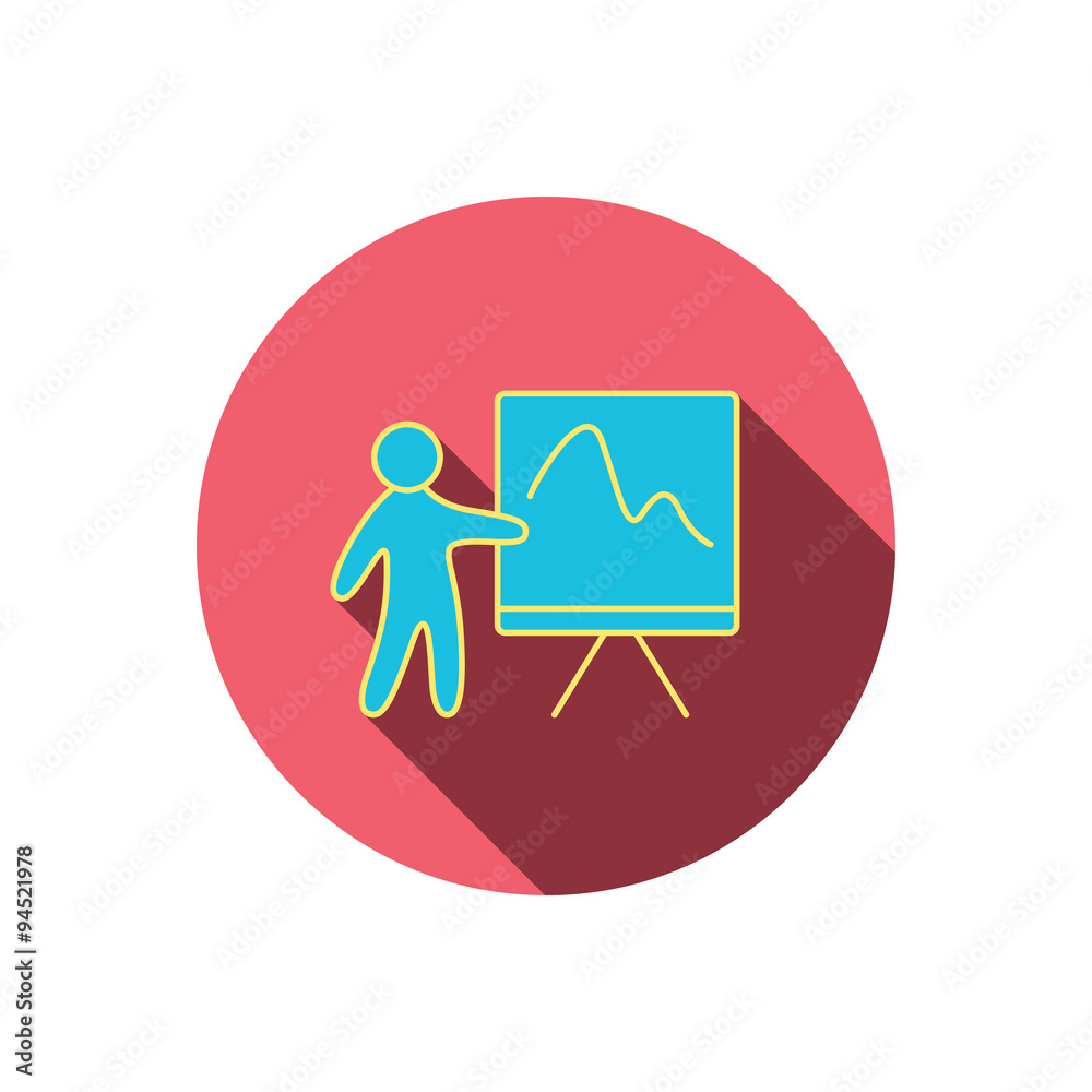 Presentation icon. Statistics chart sign. Presentation icon. Statistics chart sign.