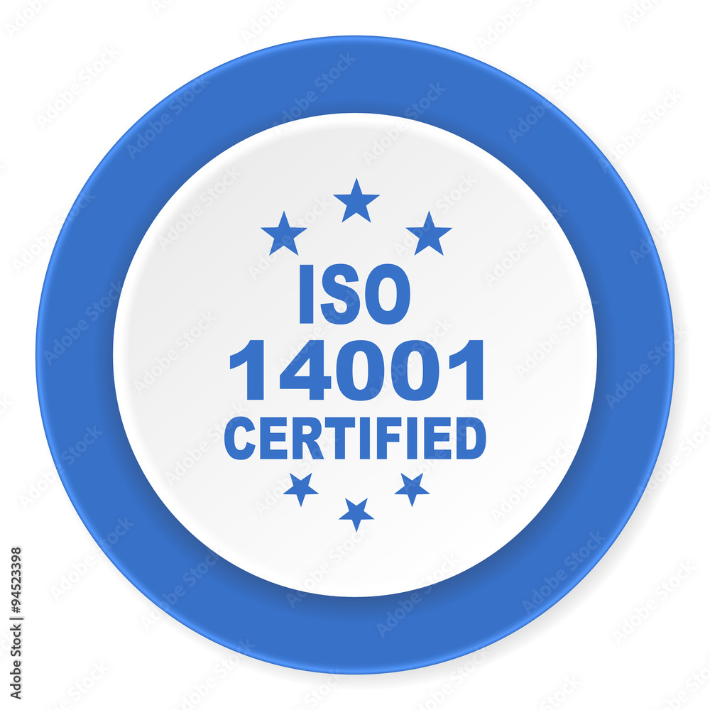 iso 14001 blue circle 3d modern design flat icon on white background iso 14001 blue circle 3d modern design flat icon on white background