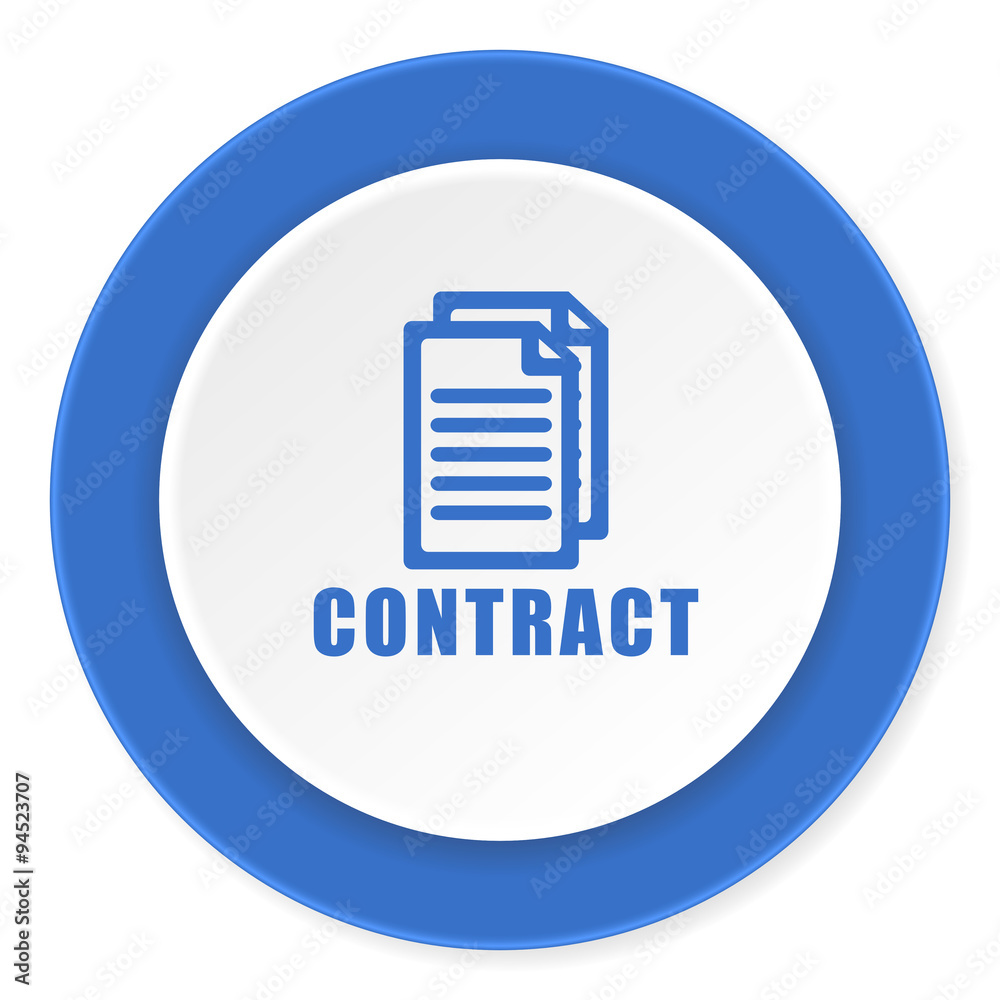 contract blue circle 3d modern design flat icon on white background contract blue circle 3d modern design flat icon on white background
