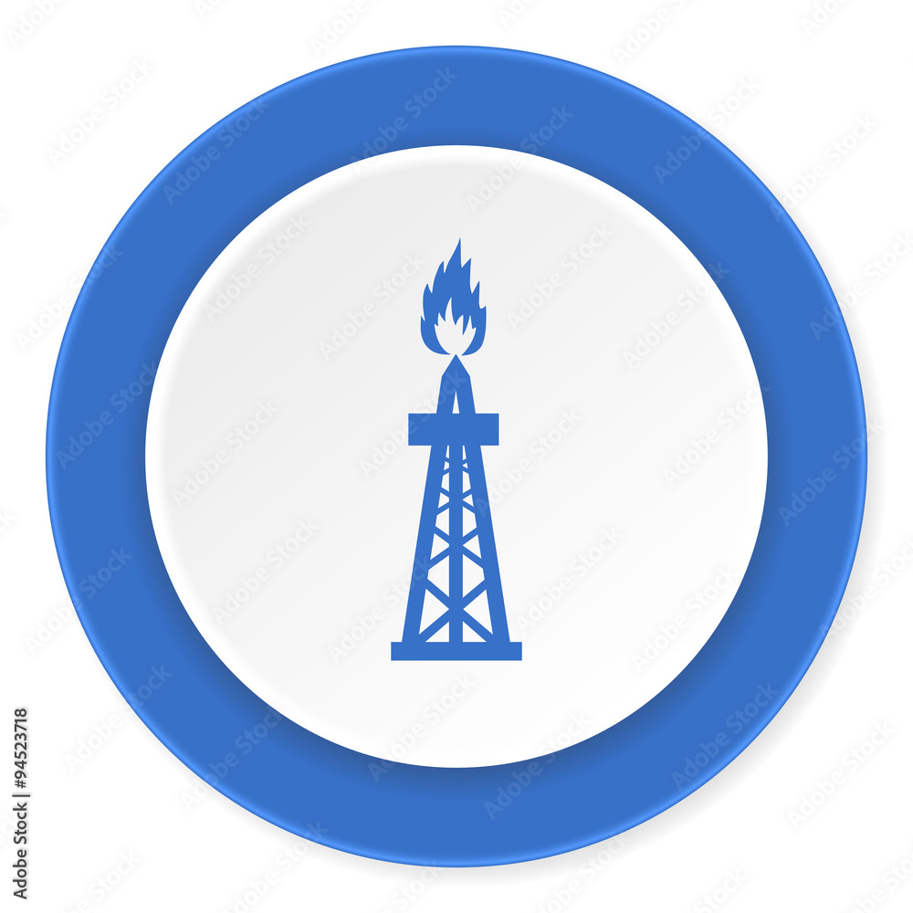 gas blue circle 3d modern design flat icon on white background gas blue circle 3d modern design flat icon on white background