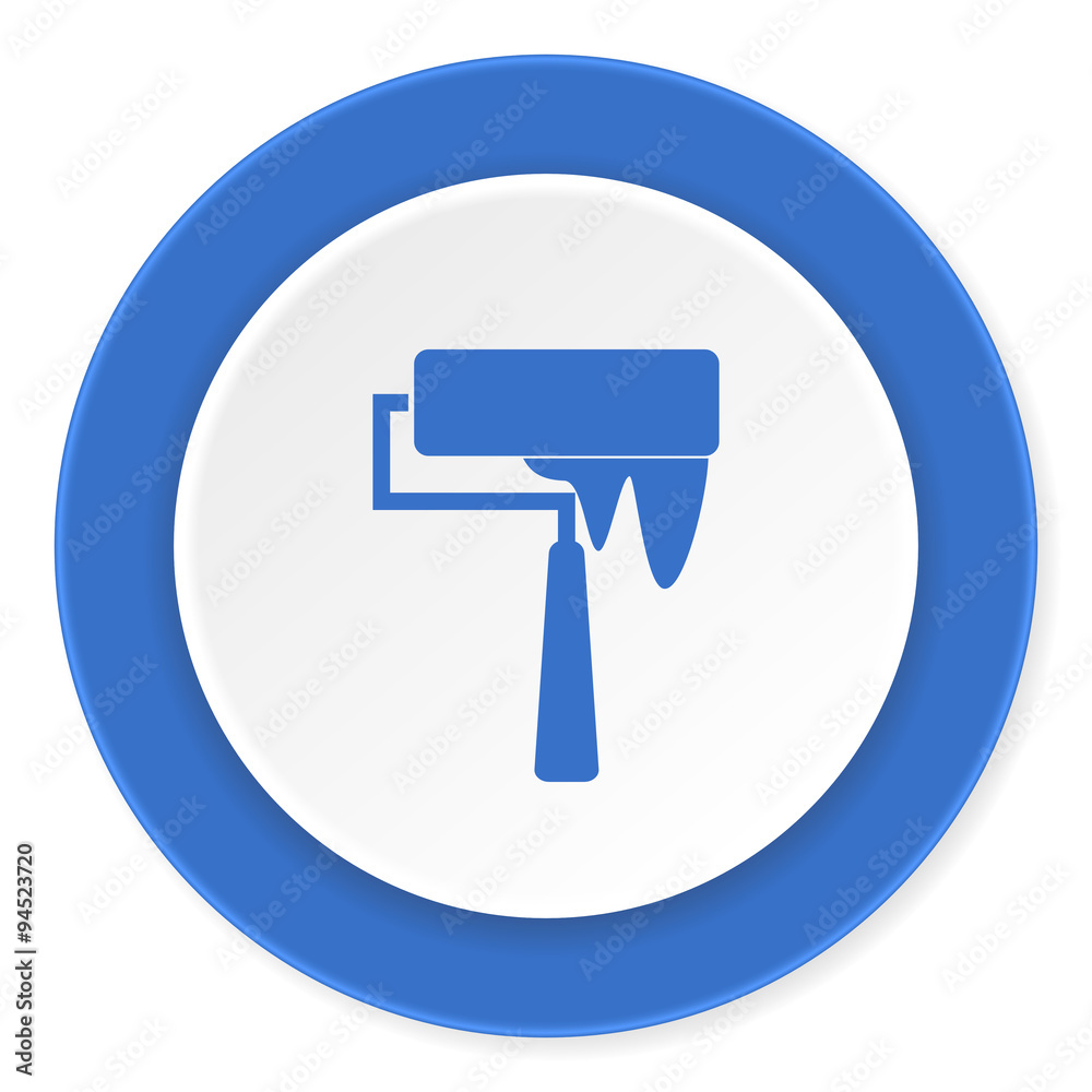 brush blue circle 3d modern design flat icon on white background brush blue circle 3d modern design flat icon on white background