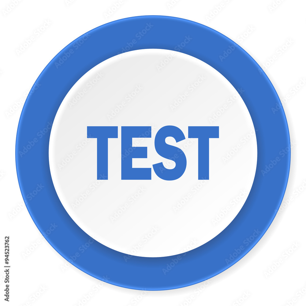 test blue circle 3d modern design flat icon on white background test blue circle 3d modern design flat icon on white background