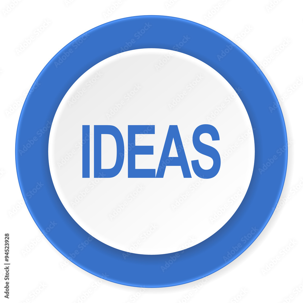 ideas blue circle 3d modern design flat icon on white background ideas blue circle 3d modern design flat icon on white background