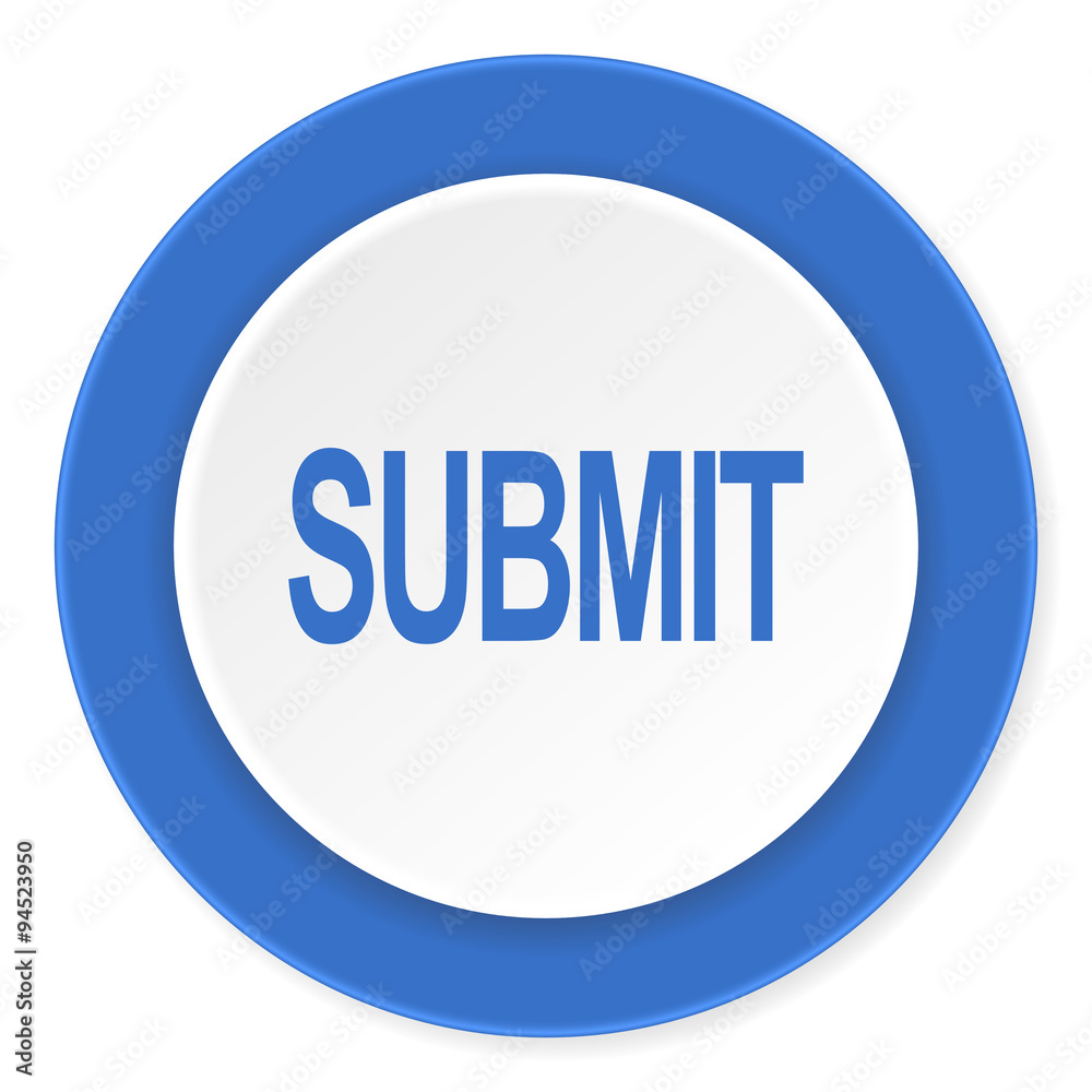 submit blue circle 3d modern design flat icon on white background submit blue circle 3d modern design flat icon on white background