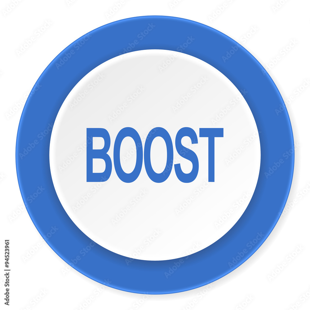 boost blue circle 3d modern design flat icon on white background boost blue circle 3d modern design flat icon on white background