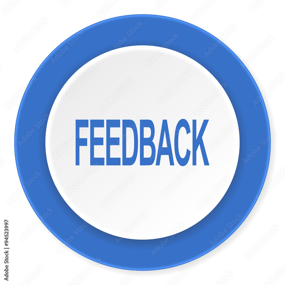 feedback blue circle 3d modern design flat icon on white background feedback blue circle 3d modern design flat icon on white background