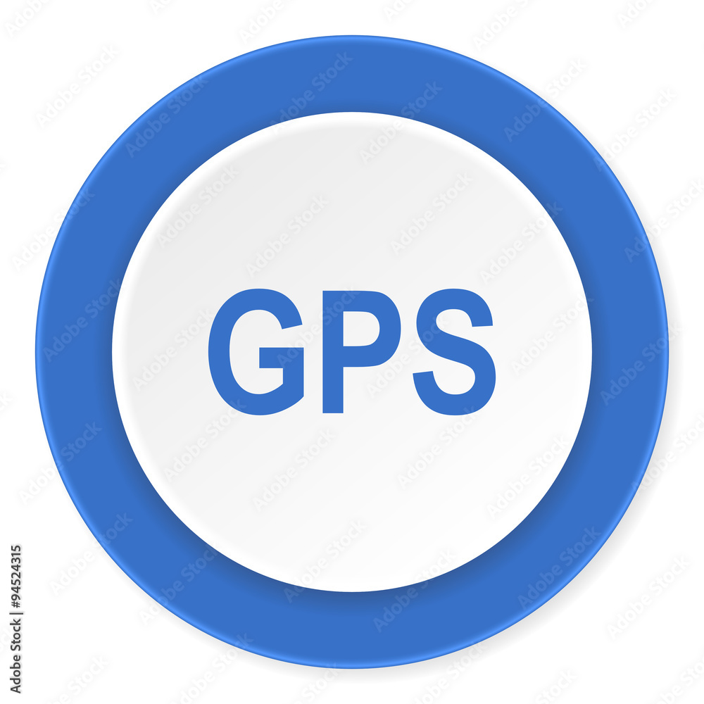 gps blue circle 3d modern design flat icon on white background gps blue circle 3d modern design flat icon on white background