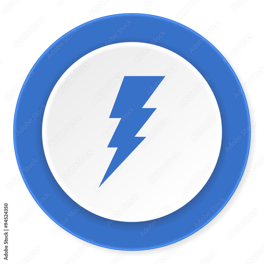 bolt blue circle 3d modern design flat icon on white background bolt blue circle 3d modern design flat icon on white background