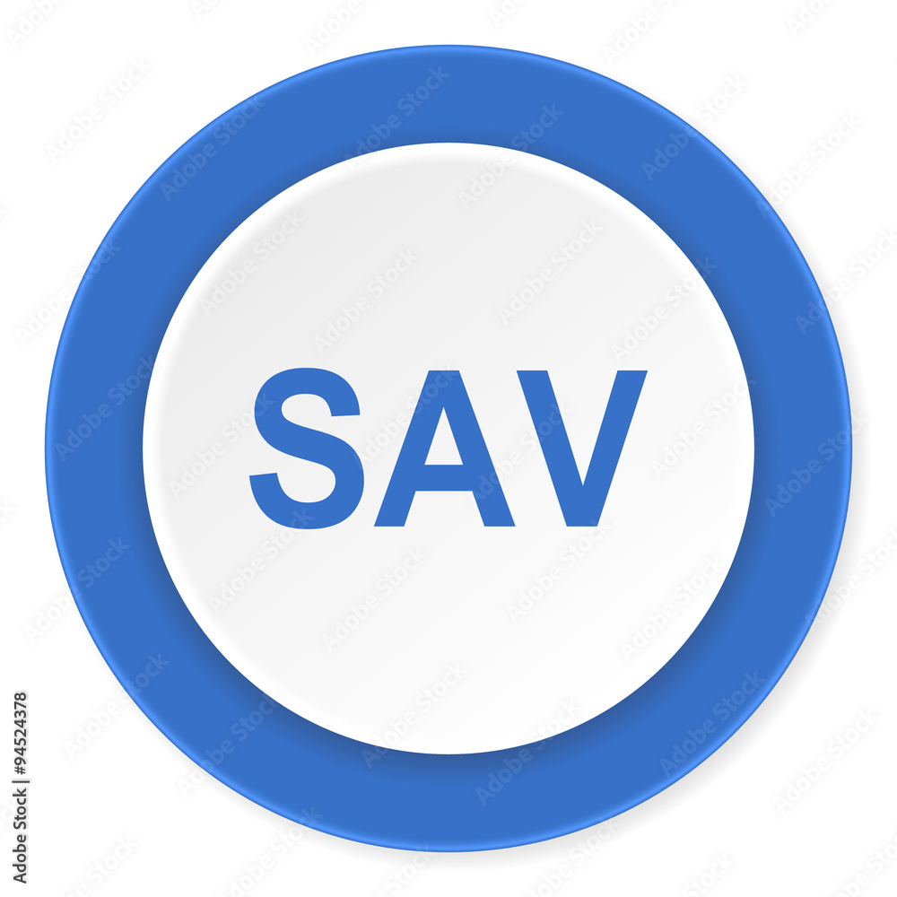 sav blue circle 3d modern design flat icon on white background sav blue circle 3d modern design flat icon on white background