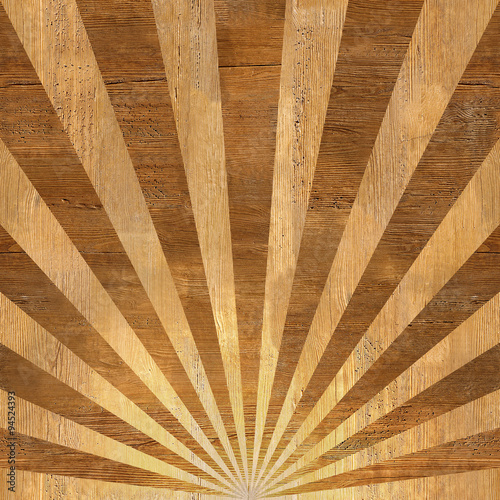 Sunbeams abstract background - Radial background - Sunburst style - Vintage Design Template - wood texture