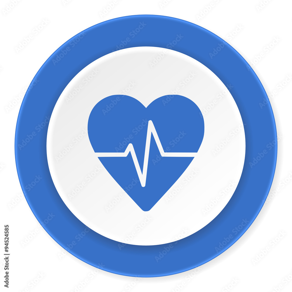 pulse blue circle 3d modern design flat icon on white background pulse blue circle 3d modern design flat icon on white background