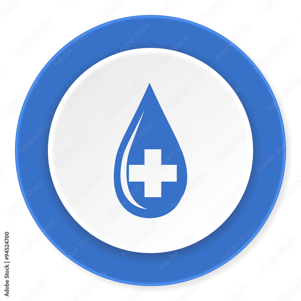 blood blue circle 3d modern design flat icon on white background blood blue circle 3d modern design flat icon on white background