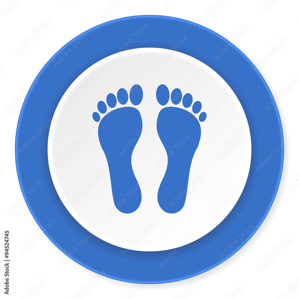 Obraz premium foot blue circle 3d modern design flat icon on white background