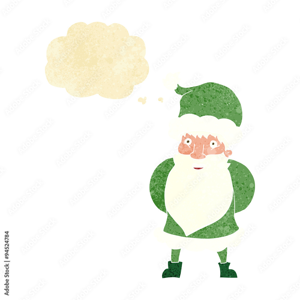 cartoon santa claus with thought bubble cartoon santa claus with thought bubble