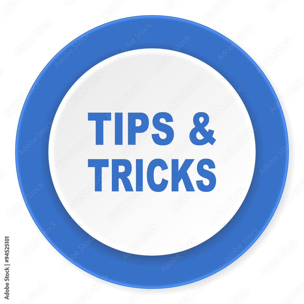tips tricks blue circle 3d modern design flat icon on white background tips tricks blue circle 3d modern design flat icon on white background
