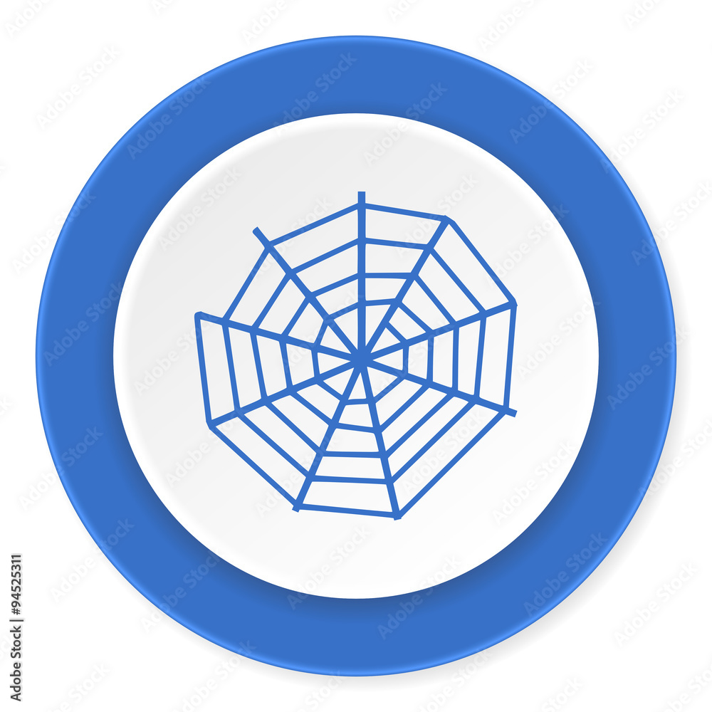 spider web blue circle 3d modern design flat icon on white background spider web blue circle 3d modern design flat icon on white background