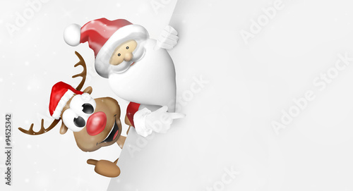 happy reindeer santa claus