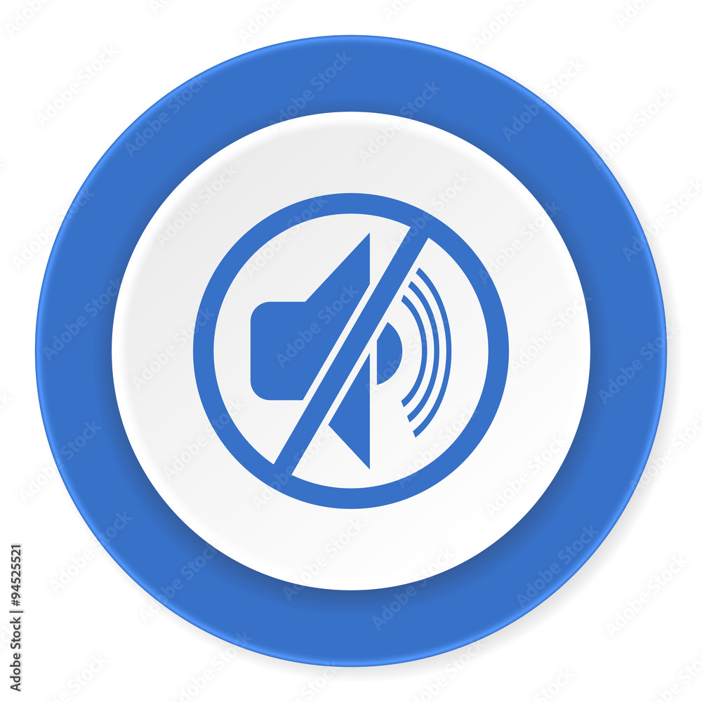 mute blue circle 3d modern design flat icon on white background mute blue circle 3d modern design flat icon on white background