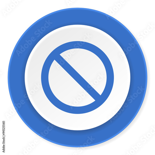 access denied blue circle 3d modern design flat icon on white background