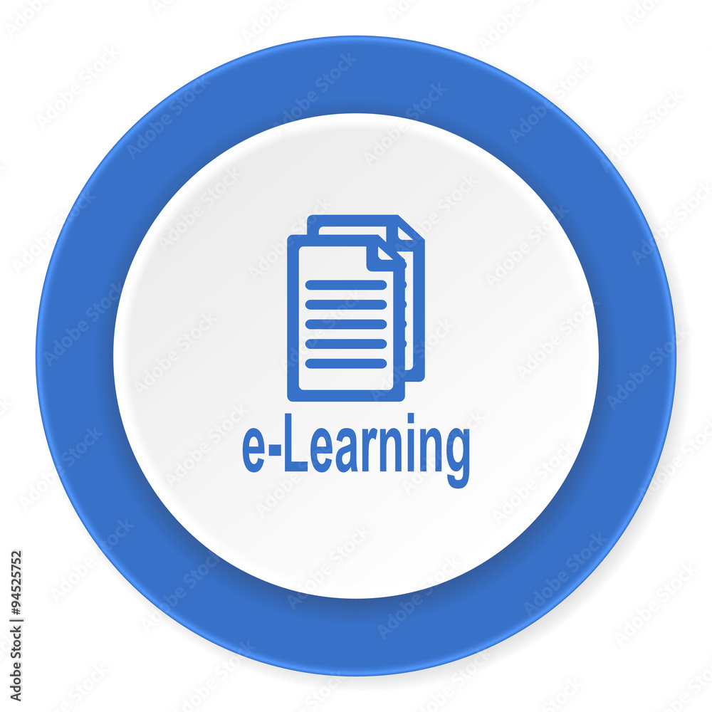 learning blue circle 3d modern design flat icon on white background learning blue circle 3d modern design flat icon on white background