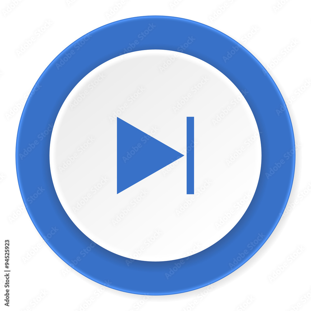 next blue circle 3d modern design flat icon on white background next blue circle 3d modern design flat icon on white background
