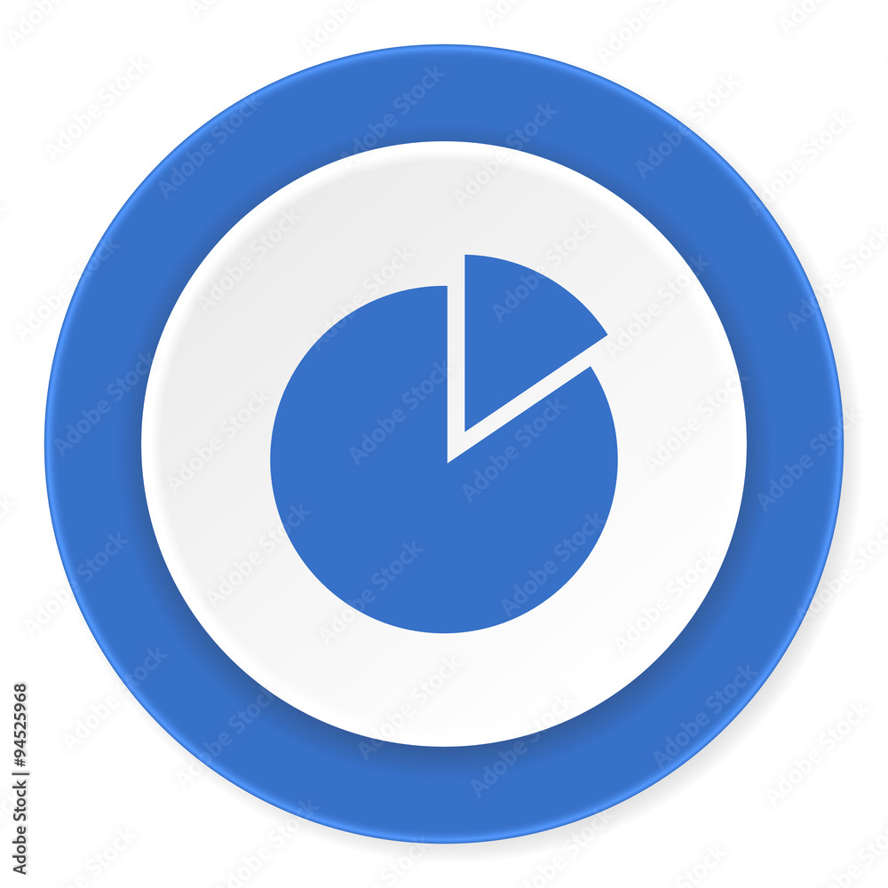 chart blue circle 3d modern design flat icon on white background chart blue circle 3d modern design flat icon on white background