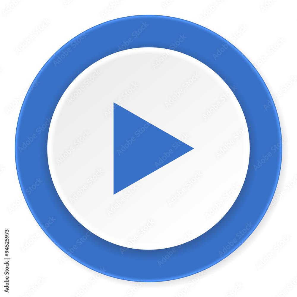 play blue circle 3d modern design flat icon on white background play blue circle 3d modern design flat icon on white background