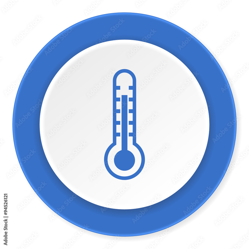 thermometer blue circle 3d modern design flat icon on white background thermometer blue circle 3d modern design flat icon on white background