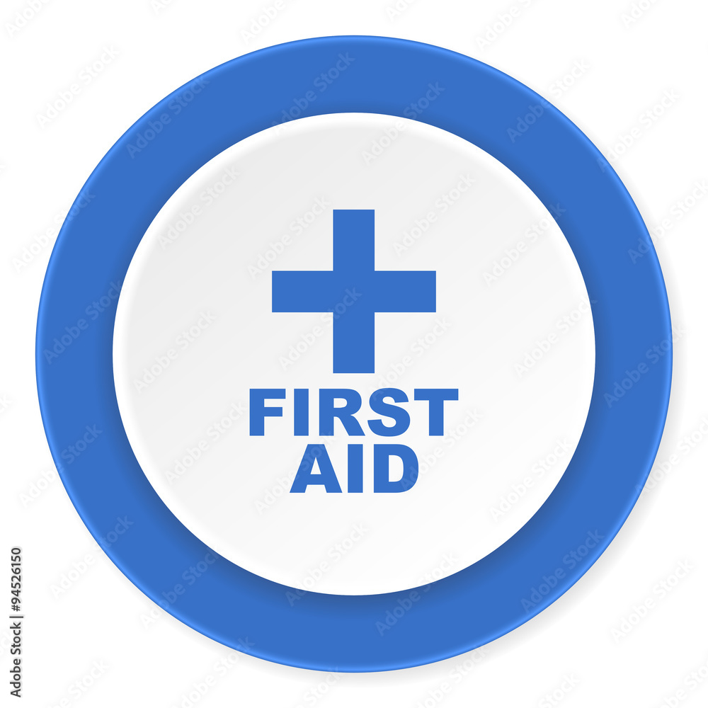 first aid blue circle 3d modern design flat icon on white background first aid blue circle 3d modern design flat icon on white background