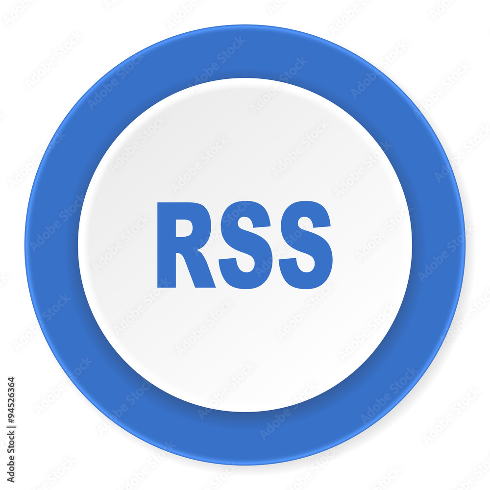 rss blue circle 3d modern design flat icon on white background rss blue circle 3d modern design flat icon on white background