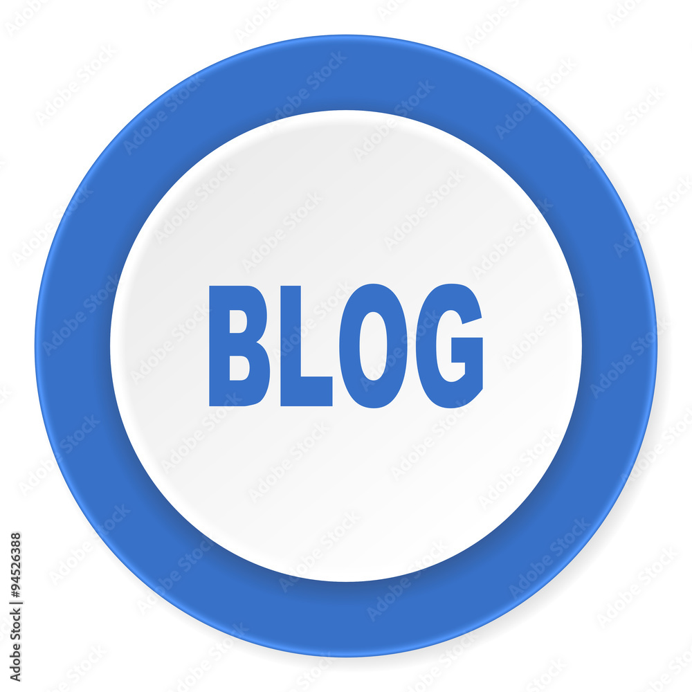 blog blue circle 3d modern design flat icon on white background blog blue circle 3d modern design flat icon on white background