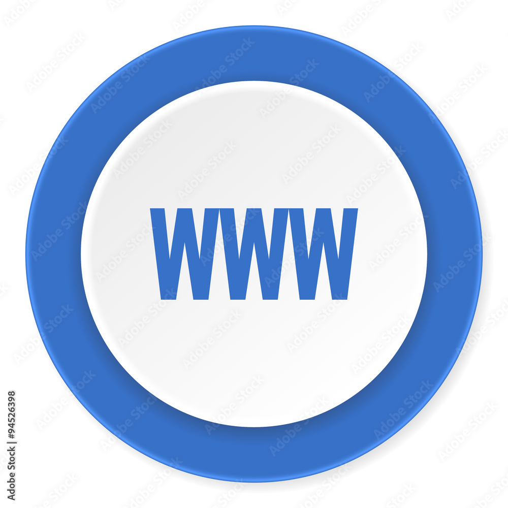 www blue circle 3d modern design flat icon on white background