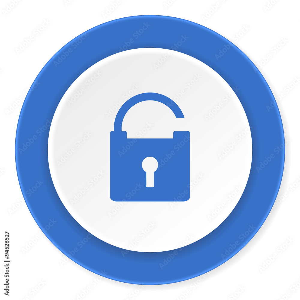padlock blue circle 3d modern design flat icon on white background padlock blue circle 3d modern design flat icon on white background