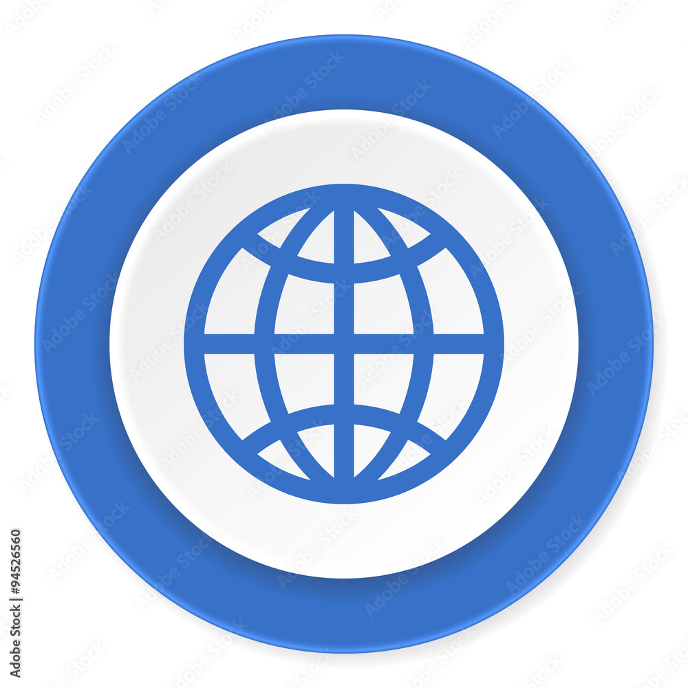 earth blue circle 3d modern design flat icon on white background earth blue circle 3d modern design flat icon on white background