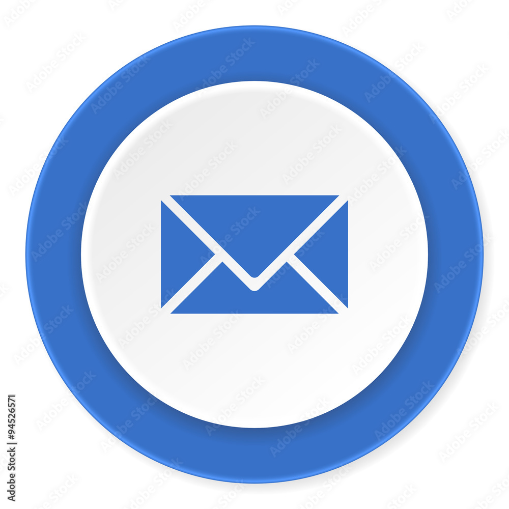 email blue circle 3d modern design flat icon on white background email blue circle 3d modern design flat icon on white background