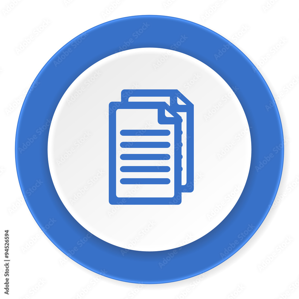document blue circle 3d modern design flat icon on white background document blue circle 3d modern design flat icon on white background